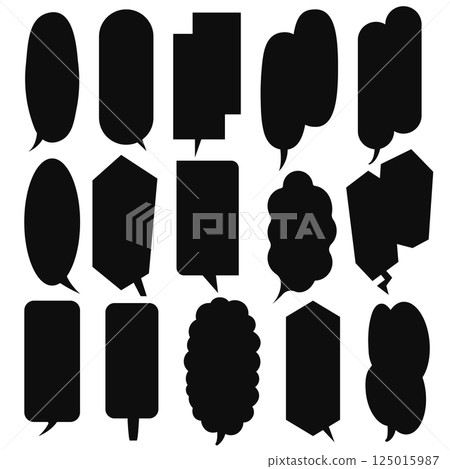 基本垂直語音氣泡集，黑色 125015987