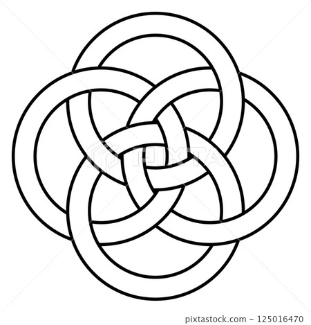 Interlocking Rings Knot, Symbol of Unity and Eternity 125016470