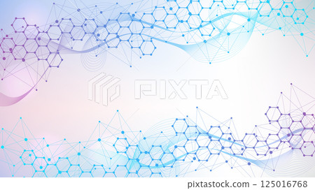 Modern health care abstract background with lines, dots and hexagons. Medical innovation banner template concept. illustration. Modern health care abstract background with lines, dots and hexagons. Medical innovation banner template concept. illustration. 125016768
