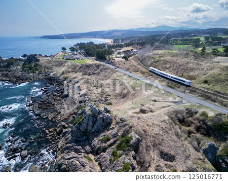 Aerial view of the beautiful Tanesashi coast of Hachinohe City, Aomori Prefecture Aerial view of the beautiful Tanesashi coast of Hachinohe City, Aomori Prefecture 125016771