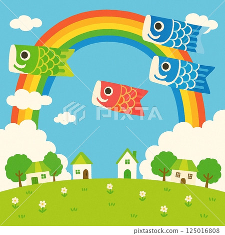 鯉魚stream在藍藍的天空中游泳 125016808