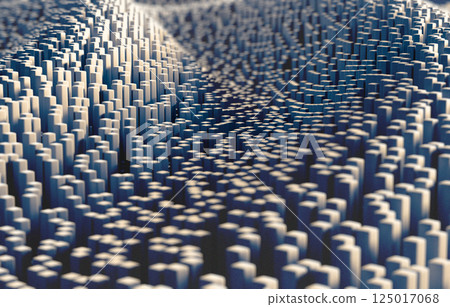 Vintage Abstract Cylindrical pixelated background for Welcome Banner and Modern Design 3d render image 125017068