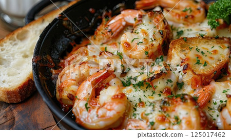 Garlic shrimp delight. Generative AI Garlic shrimp delight. Generative AI 125017462
