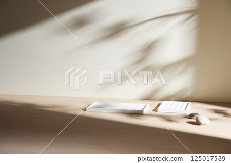 Morning Light and Natural Shadows in a Minimal Living Space. Morning Light and Natural Shadows in a Minimal Living Space. 125017589