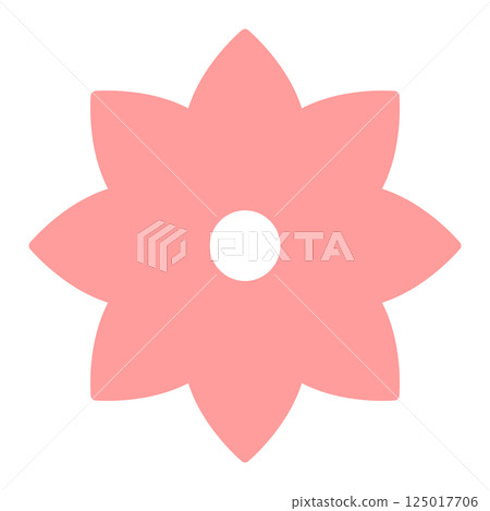 Pink simple flower icon 125017706