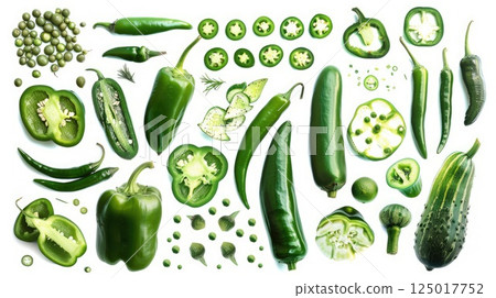 Jalapenos collection. Generative AI 125017752