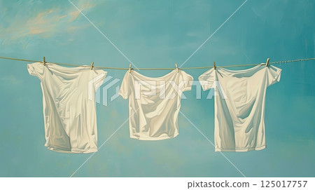 Laundry day tranquility. Generative AI 125017757