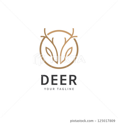 deer antlers logo vector illustration line deer logo template icons 125017809
