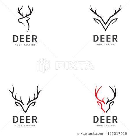 deer antlers logo vector illustration line deer logo template icons deer antlers logo vector illustration line deer logo template icons 125017916
