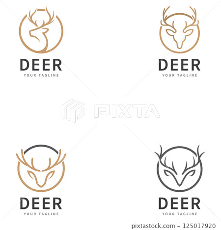 deer antlers logo vector illustration line deer logo template icons deer antlers logo vector illustration line deer logo template icons 125017920