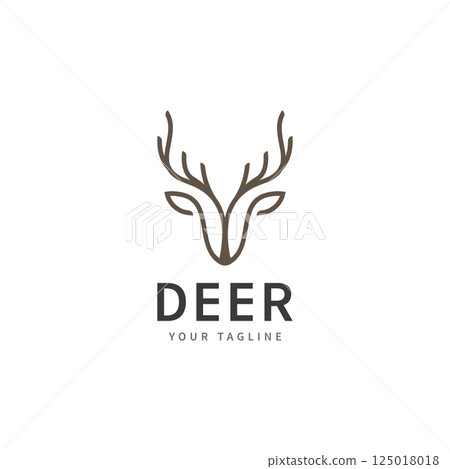 deer antlers logo vector illustration line deer logo template icons 125018018