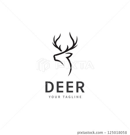 deer antlers logo vector illustration line deer logo template icons deer antlers logo vector illustration line deer logo template icons 125018058