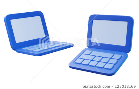 blue laptop icon 3D graphic image blue laptop icon 3D graphic image 125018169