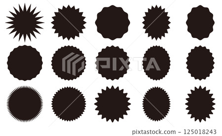 鋸齒狀爆炸氣泡集（黑色） 125018243