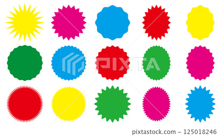 鋸齒狀爆炸氣泡集(彩色) 鋸齒狀爆炸氣泡集(彩色) 125018246