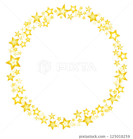 帶有各種星星的圓形框架 125018259