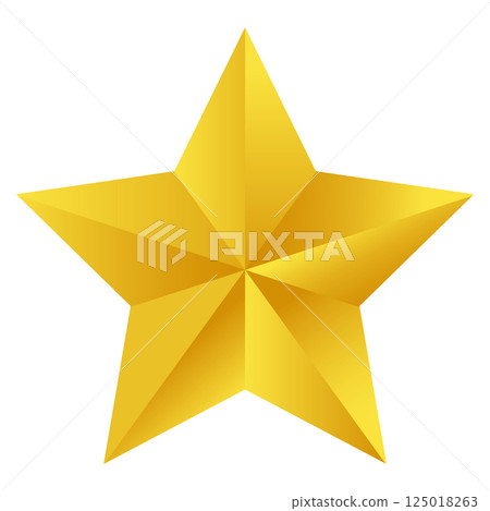 Three-dimensional gold star illustration Three-dimensional gold star illustration 125018263