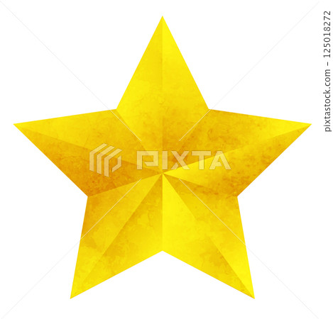 Hand-drawn watercolor style three-dimensional star illustration Hand-drawn watercolor style three-dimensional star illustration 125018272