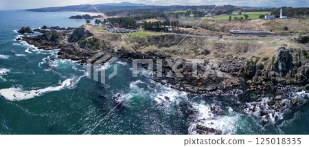 Aerial view of the beautiful Tanesashi coast of Hachinohe City, Aomori Prefecture 125018335