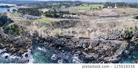 Aerial view of the beautiful Tanesashi coast of Hachinohe City, Aomori Prefecture 125018338
