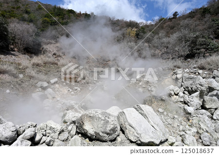 Steam from Unzen Jigoku Onsen 125018637
