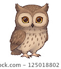 Simple and cute owl illustration 125018802