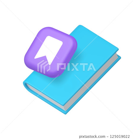 Book reading bookmark badge library literature education 3d icon realistic vector illustration Book reading bookmark badge library literature education 3d icon realistic vector illustration 125019022