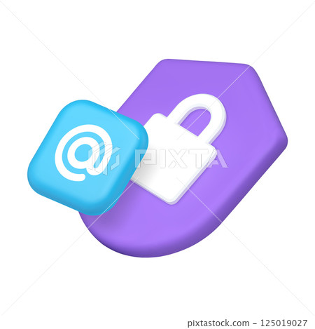 Email electronic mail security cyber crime safety antivirus protect 3d icon realistic vector 125019027