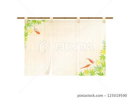 夏季金魚圖案的暖簾 125019590