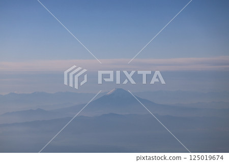 Snow Capped Mountain Under a Clear Blue Sky 125019674