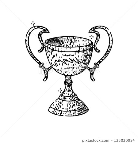victory trophy sketch hand drawn vector 125020054