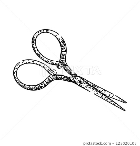 sharp scissors sketch hand drawn vector 125020105