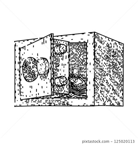 defense safe sketch hand drawn vector 125020113