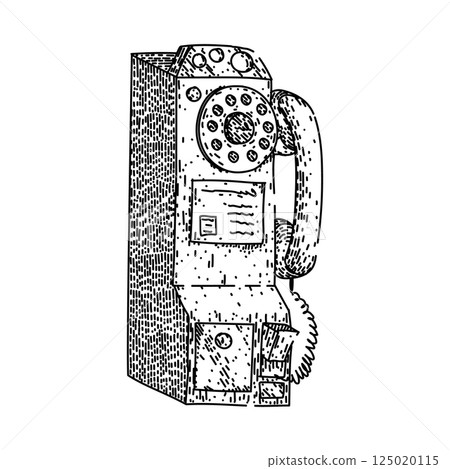 analog rotary telephone sketch hand drawn vector analog rotary telephone sketch hand drawn vector 125020115