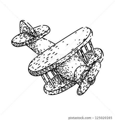 propeller model airplane sketch hand drawn vector 125020165