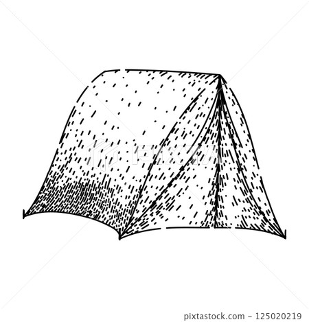 adventure camping tent sketch hand drawn vector adventure camping tent sketch hand drawn vector 125020219