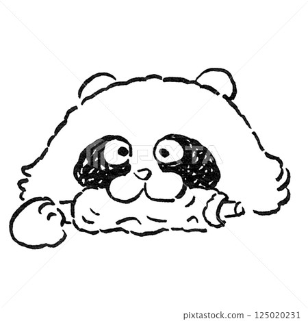 Tourism / Shikoku Tokushima Prefecture's Kincho Tanuki eating bamboo chikuwa _ Tanuki _ Hand-drawn line drawing, monochrome illustration Tourism / Shikoku Tokushima Prefecture's Kincho Tanuki eating bamboo chikuwa _ Tanuki _ Hand-drawn line drawing, monochrome illustration 125020231