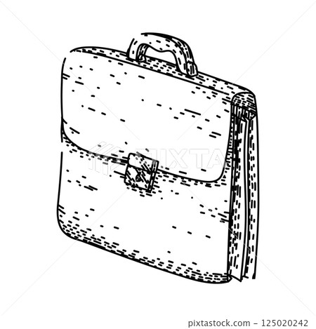 old briefcase sketch hand drawn vector 125020242
