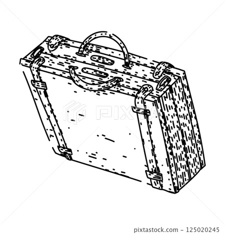 leather briefcase sketch hand drawn vector leather briefcase sketch hand drawn vector 125020245