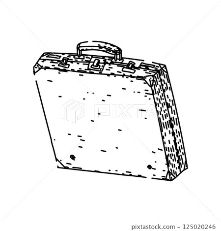 classic briefcase sketch hand drawn vector classic briefcase sketch hand drawn vector 125020246