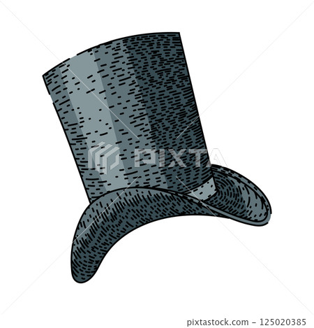 accessory top hat sketch hand drawn vector accessory top hat sketch hand drawn vector 125020385