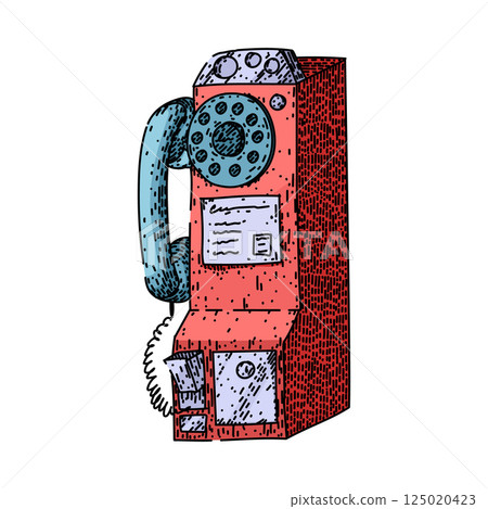 analog rotary telephone sketch hand drawn vector analog rotary telephone sketch hand drawn vector 125020423