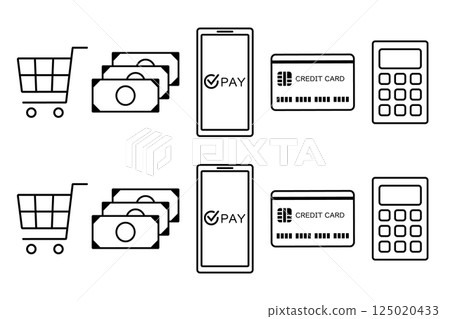 購物和會計圖示集 125020433