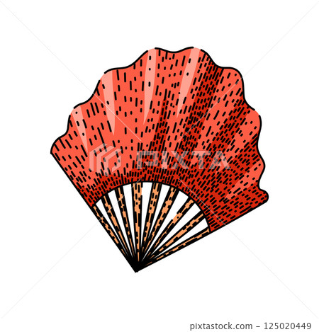 classic old fashioned fan sketch hand drawn vector classic old fashioned fan sketch hand drawn vector 125020449
