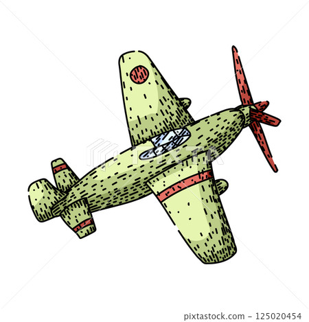 wingspan model airplane sketch hand drawn vector 125020454