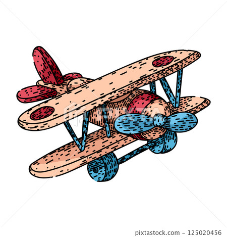 remote model airplane sketch hand drawn vector 125020456