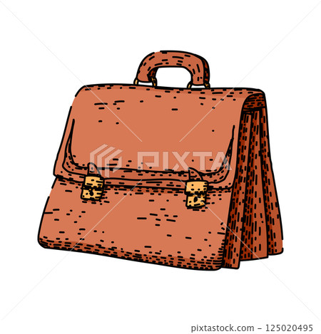 antique briefcase sketch hand drawn vector 125020495