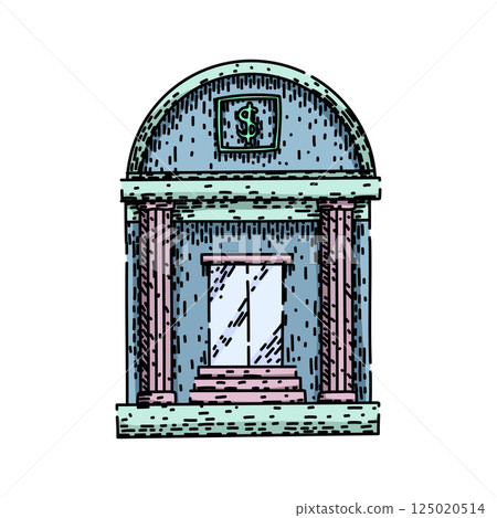 investment bank building sketch hand drawn vector 125020514