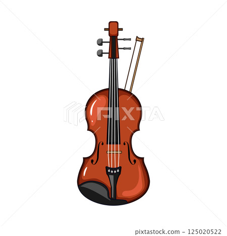 soundpost violin cartoon vector illustration 125020522