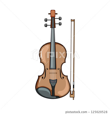 pegbox violin cartoon vector illustration 125020528